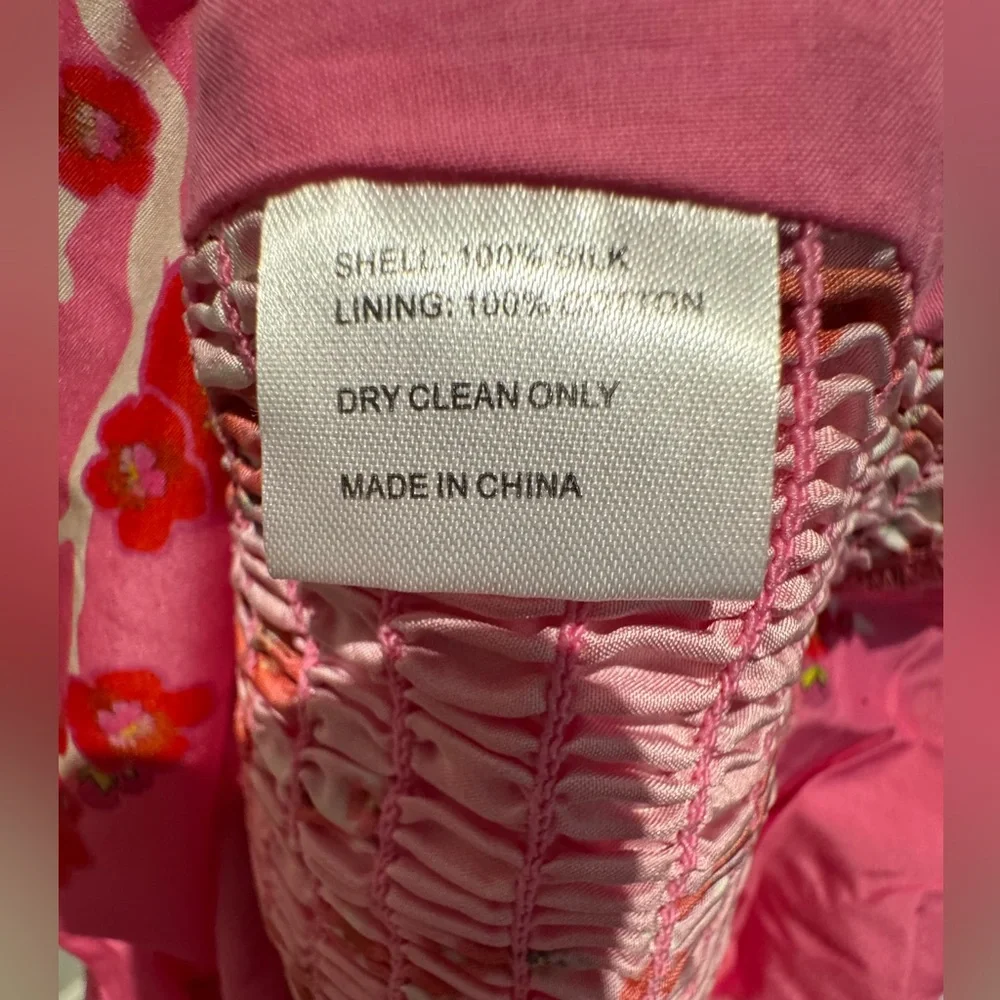 NWT Cynthia Rowley Cherry Blossom Print Smocked Back Bubble Dress - Size 10 - Picture 5 of 14